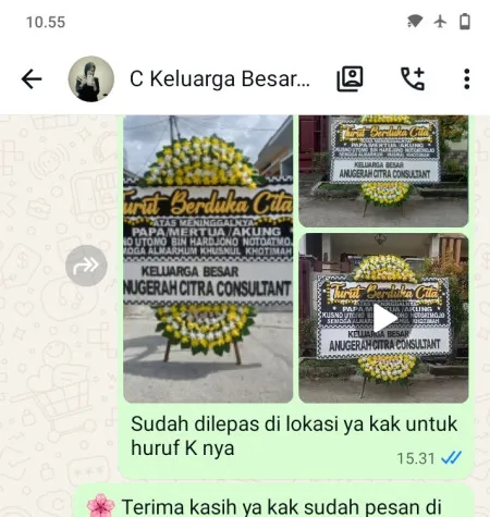 Pengiriman Papan Bunga Duka Duren Tiga